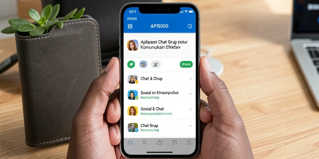 Antarmuka utama API5000 yang menampilkan fungsi Chat Grup.