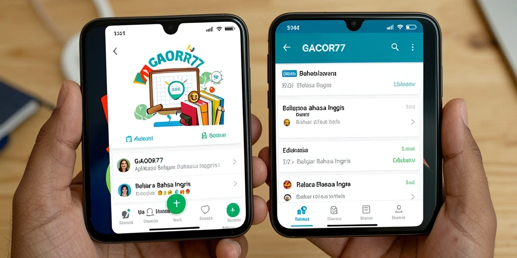 Antarmuka pengguna GACOR77 saat belajar bahasa Inggris.