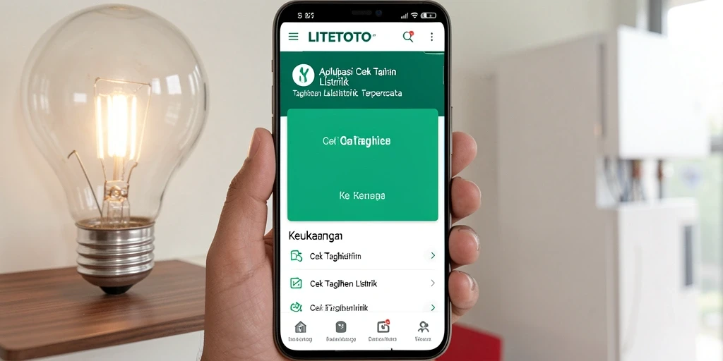 Tampilan antarmuka LITETOTO untuk cek tagihan listrik.