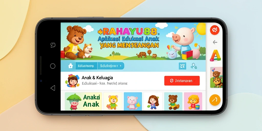 Antarmuka aplikasi RAHAYU88 yang ramah anak dan penuh warna.
