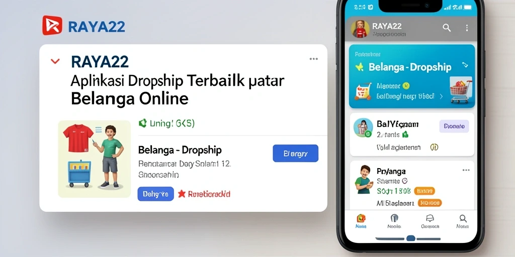 Tampilan antarmuka RAYA22 yang mudah digunakan untuk dropshipping.