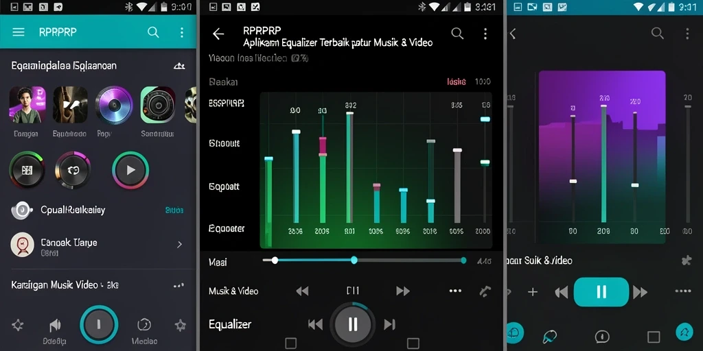 Antarmuka RPRPRP menampilkan berbagai pengaturan Equalizer yang mudah diakses.