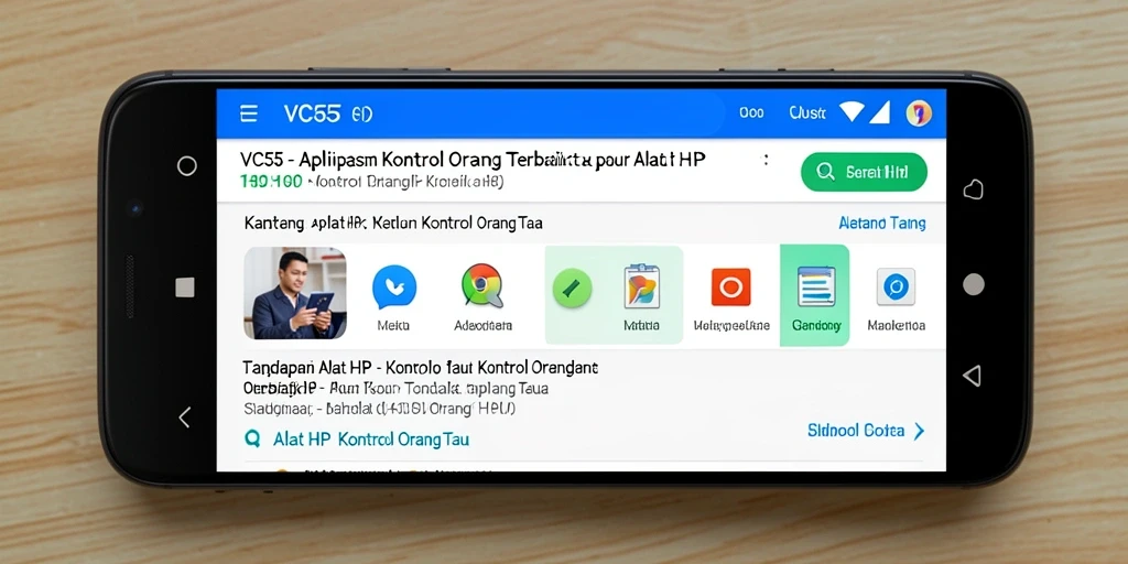 Antarmuka VC55 yang intuitif untuk kontrol orang tua.
